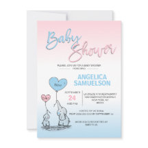 Rosa Blue Girl eller Boy Neutralt Elephant Baby Sh