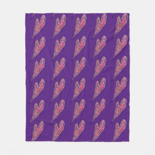 Rosa Blue Glitter Hearts Art Ull Throw Blanket Fleecefilt