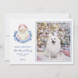 Rosa & Blue GrandMillennium Damask Santa W/ Photo Inbjudningar
