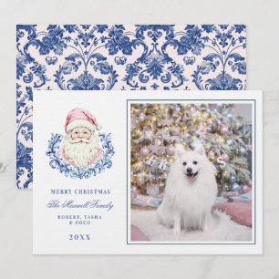 Rosa & Blue GrandMillennium Damask Santa W/ Photo Inbjudningar