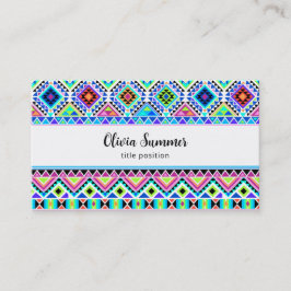 Rosa Blue Grönt Aztec Tribal Visitkort