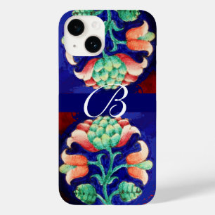 ROSA BLUE GRÖNT BLOMMIGT MONOGRAM