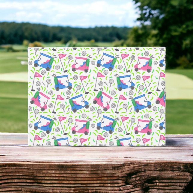 Rosa Blue Grönt Golf Preppy Anteckningskort (Skapare uppladdad)