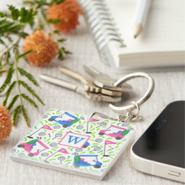Rosa Blue Grönt Golf Preppy Initial