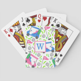 Rosa Blue Grönt Golf Preppy Initial Casinokort
