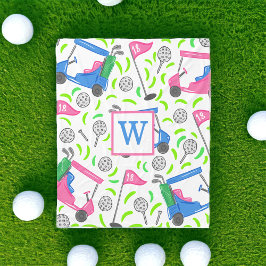 Rosa Blue Grönt Golf Preppy Initial Fleecefilt