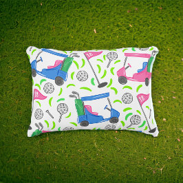 Rosa Blue Grönt Golf Preppy Prydnadskudde