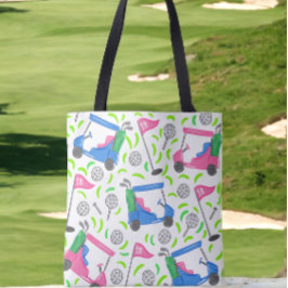 Rosa Blue Grönt Golf Preppy Tygkasse
