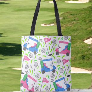 Rosa Blue Grönt Golf Preppy Tygkasse