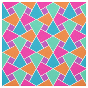 Rosa Blue Grönt Orange Islamic Geometric Mönster Tyg