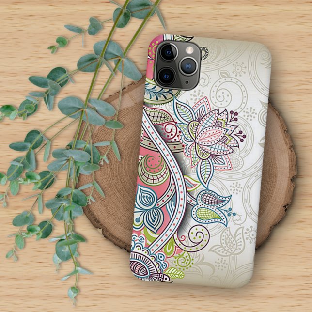 Rosa Blue Grönt Taupe Paisley Blommigt Art (Skapare uppladdad)