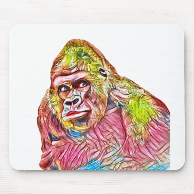 Rosa Blue Gult Gorilla Painting Musmatta (Framsidan)