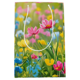 Rosa Blue Gult Grönt Vild Flowers Fält 2025