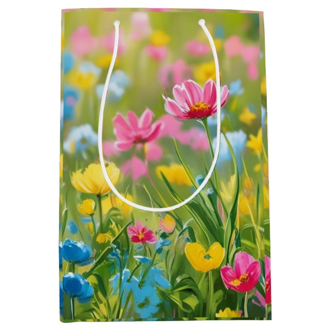 Rosa Blue Gult Grönt Vild Flowers Fält 2025 (Framsidan)