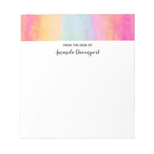 Rosa Blue Gult Rainbow Abstrakt Rand Anteckningsblock