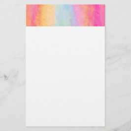 Rosa Blue Gult Rainbow Abstrakt Rand Brevpapper