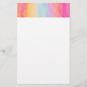 Rosa Blue Gult Rainbow Abstrakt Rand Brevpapper