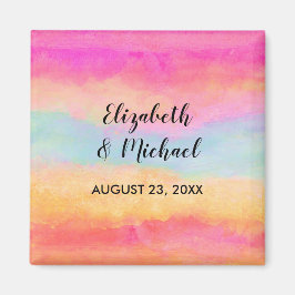 Rosa Blue Gult Rainbow Abstrakt Rand Magnet