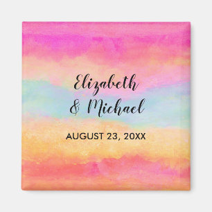 Rosa Blue Gult Rainbow Abstrakt Rand Magnet