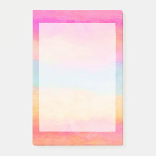 Rosa Blue Gult Rainbow Abstrakt Rand Post-it Block