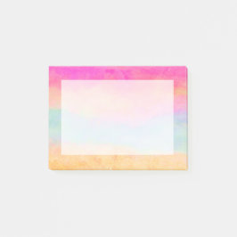 Rosa Blue Gult Rainbow Abstrakt Rand Post-it Block