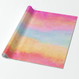 Rosa Blue Gult Rainbow Abstrakt Rand Presentpapper
