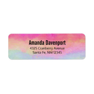 Rosa Blue Gult Rainbow Abstrakt Rand Returadress Etikett