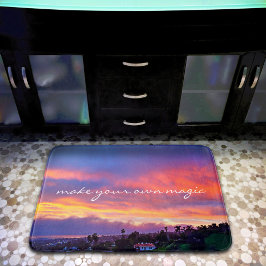 Rosa Blue Gult Sunset gör ditt eget magiska skript Badrumsmatta