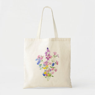 rosa Blue gult wildblomma tobag Tygkasse