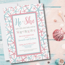 Rosa Blue He, Gender Reveal Party Inbjudningar