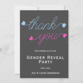 Rosa & Blue Hearts Gender Reveal Party Tack Kort