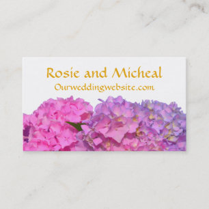Rosa Blue Hydrangeas elegant rosa lila blommor Visitkort
