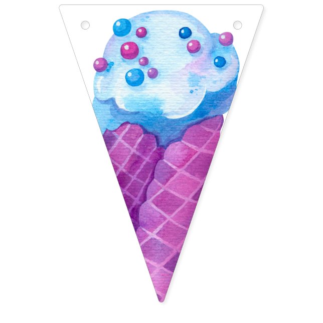 Rosa Blue Ice Cream Cones Party Vimplar (Femte flaggan)