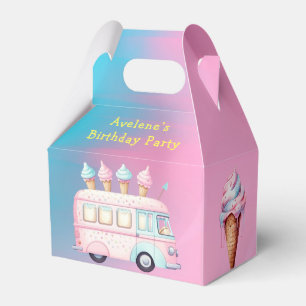 Rosa Blue Ice Cream Lastbil Födelsedagsfest Presentaskar