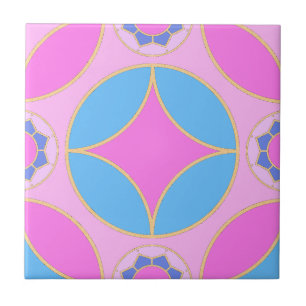 rosa blue - klassisk Deco mönster Kakelplatta