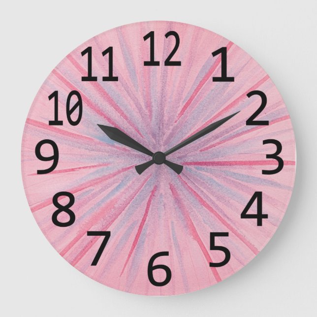Rosa Blue Lila Blends Spocks Wall Clock Stor Klocka (Framsida)
