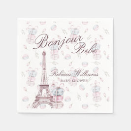 Rosa Blue Macaron Bonjour Bebe Paris Babydusch Pappersservett