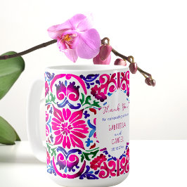 Rosa Blue Majolica spansk mexikansk gåva Kaffemugg