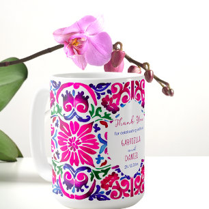 Rosa Blue Majolica spansk mexikansk gåva Kaffemugg