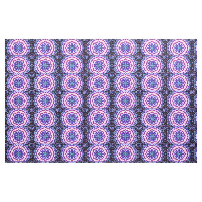 rosa blue mandala mönster tyg (Fat Quarter)