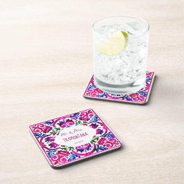 Rosa Blue Mexican tile möhippa bröllopsförmån Underlägg