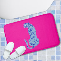 Rosa & Blue Modern Jungle Cheetah Exotic Bath Mat