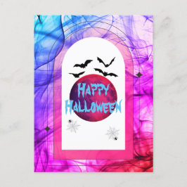 Rosa Blue Modern Unique Spooky Happy halloween Helg Vykort
