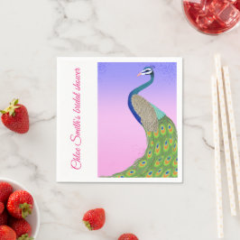 Rosa Blue Möhippa Peacock-tema Pappersservett