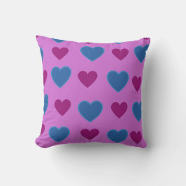 Rosa Blue Mysigt Modern Romantic Chic Snyggt Heart Kudde