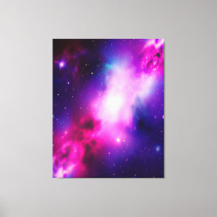 Rosa Blue Nebula Galaxy Art Stretched Canvas