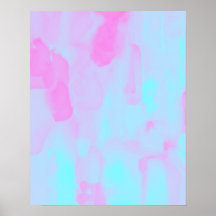 Rosa Blue Neon Abstrakt Watercolor Painting