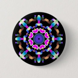 *~* Rosa Blue Neon Mandala on Black Knapp