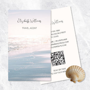 Rosa Blue Ocean Light QR-kod Visitkort