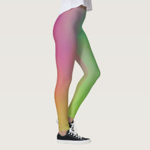 Rosa Blue och Grönt Marble Clouds Leggings